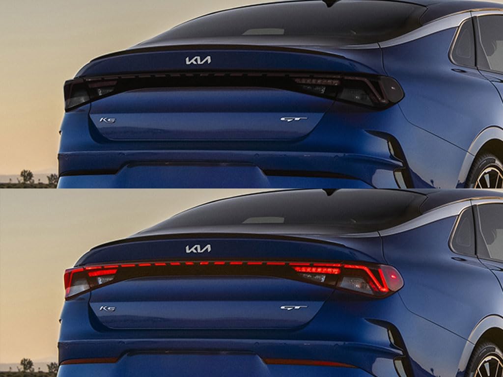 Rvinyl Tail Light Pre Cut Film Tint Cover Kit in Blackout Smoke Compatible with Kia K5 2021-2024 - Adhesive Backs