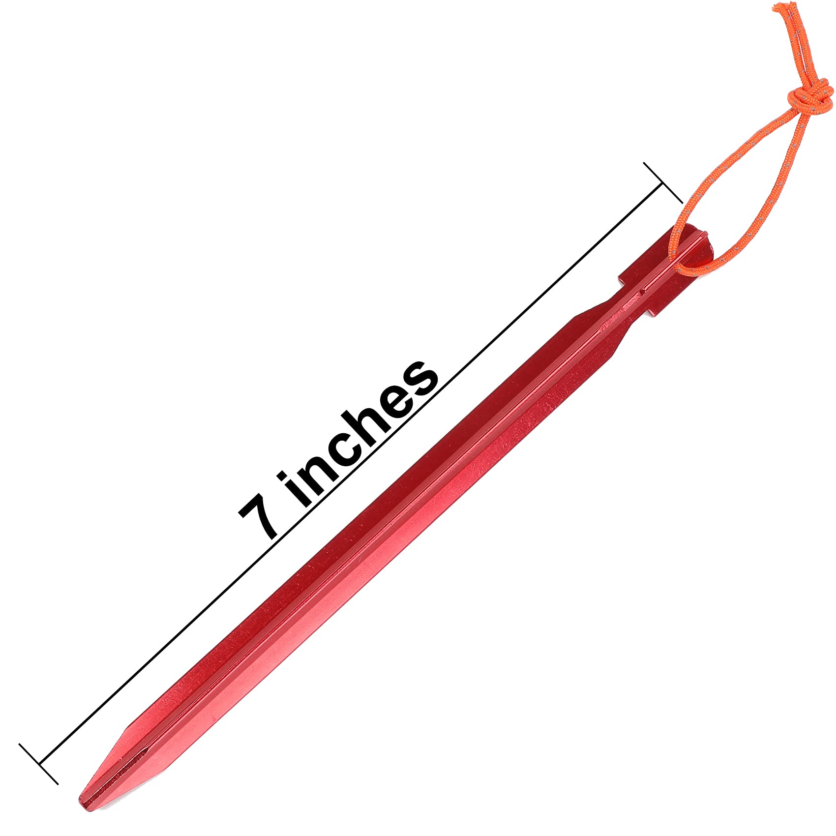 Clostnature Aluminum Tent Stakes - Heavy Duty Tent Pegs with Ropes, Ultralight Tent Stakes for Camping, Canopy(12pc Pack)