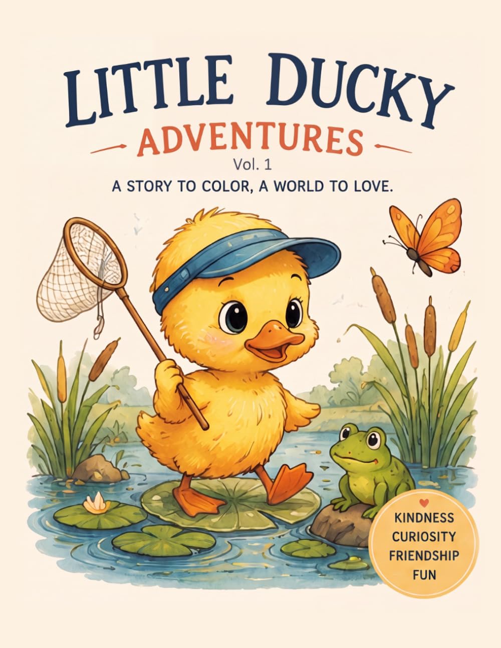Little Ducky Adventures Vol. 1: A Story to Color for Kids Ages 4-8 with 26 Gentle Scenes and a Hidden Surprise on Every Page