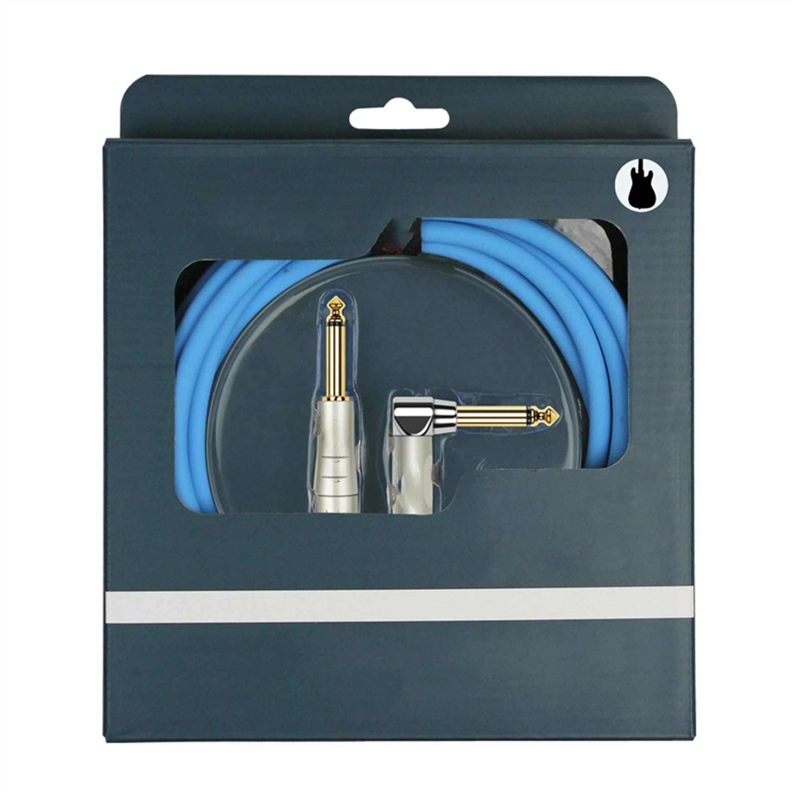 Cables para instrumentos Cable De Guitarra, Cable De Reducción De Ruido De Bajo Cable De Enlace De Instrumento Con Cabezal Chapado En Oro Azul Cable De Para Altavoz(6m)