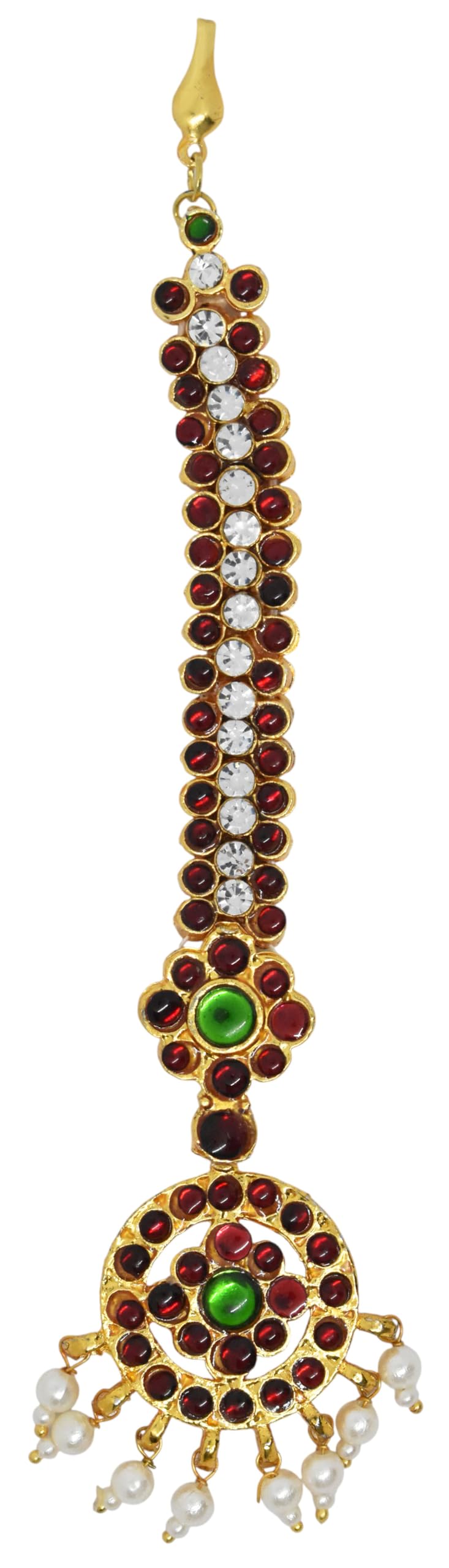 GVG JewelleryTraditional Nethi Chutty Mang Tikka, Kempu Stone Papidi Billa-NO-43-picture-52