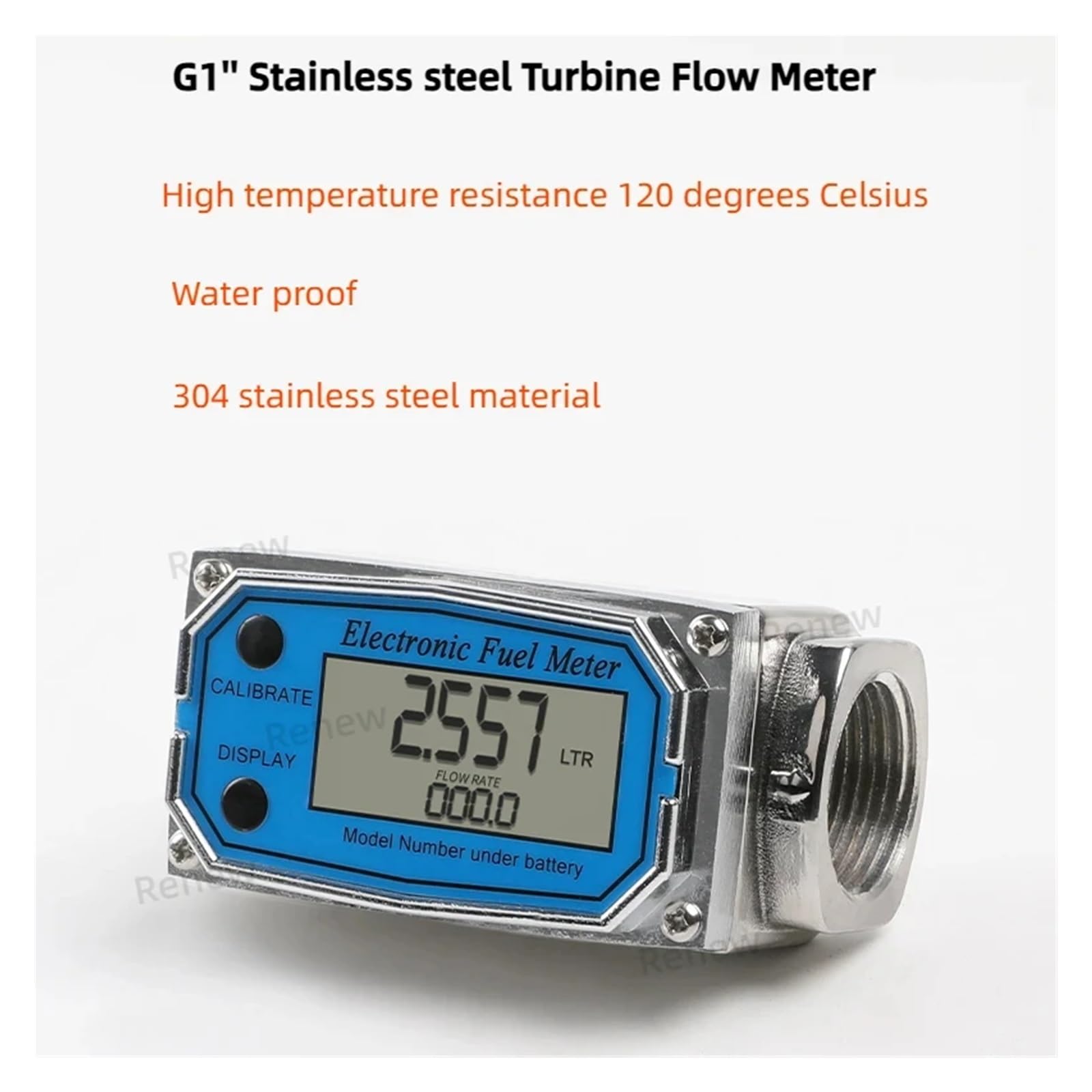 Caudalímetro de Agua electrónico con Display Digital Tipo turbina