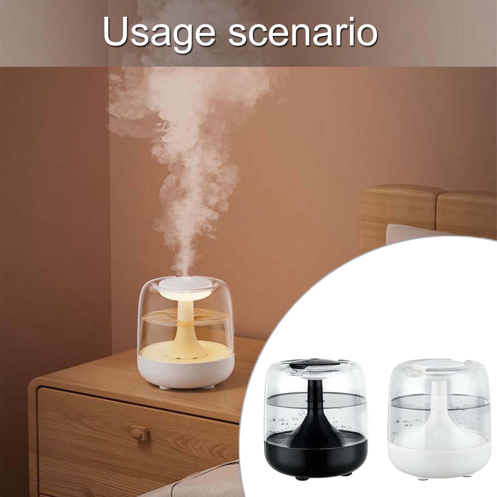 Tqyijhy Quiet Bedroom Air Moisturizer Cool Humidifier With 7 Color Lighting Safe For Comfortable Sleep