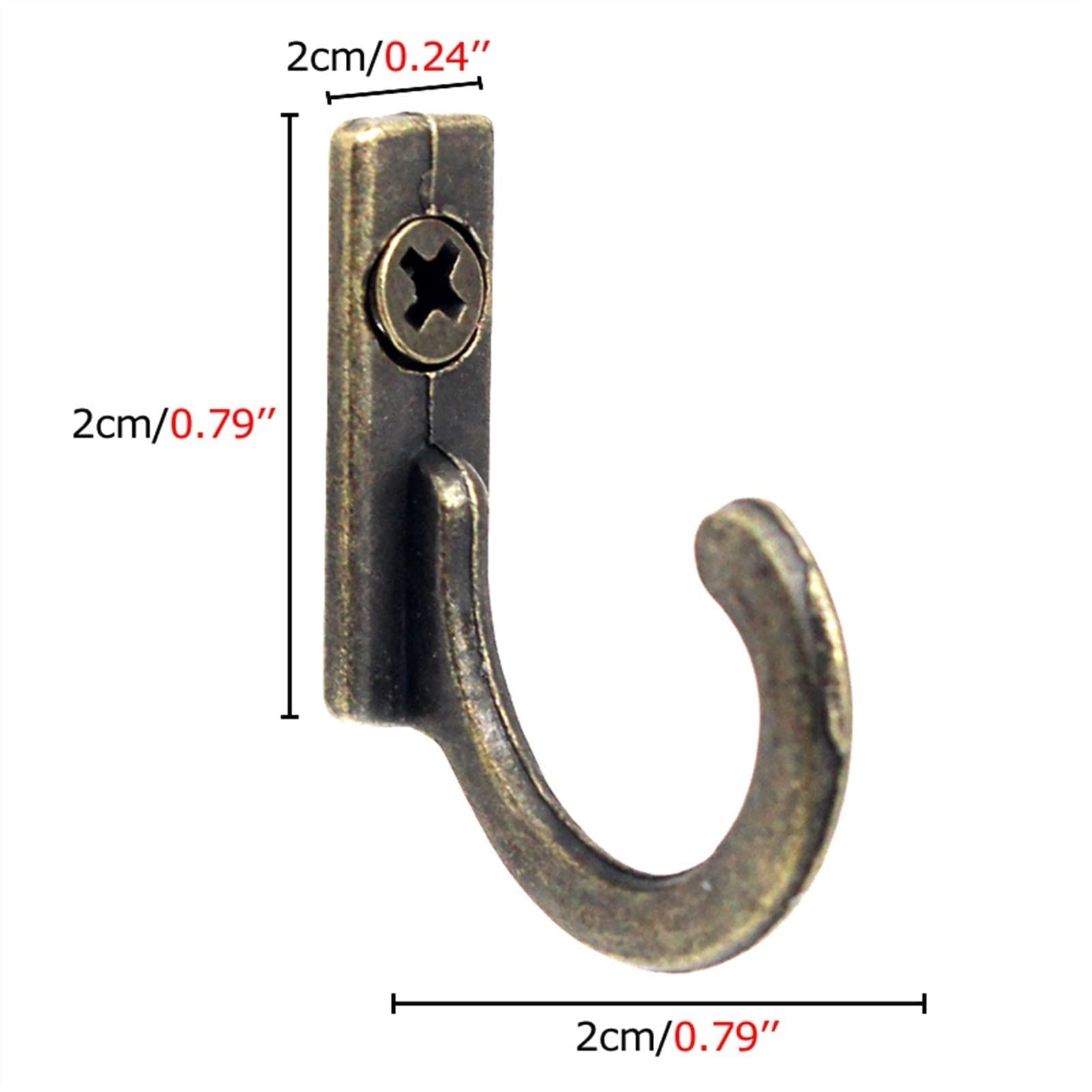 Kapstokhaken, metaal, jashaken, 24 stuks, kleerhangerhaken, enkele haken, wandhaken, hoge sterkte, retro haken, muur met schroeven voor sleutels, kleding, hoed, sjaal, tas, handdoek (zilver