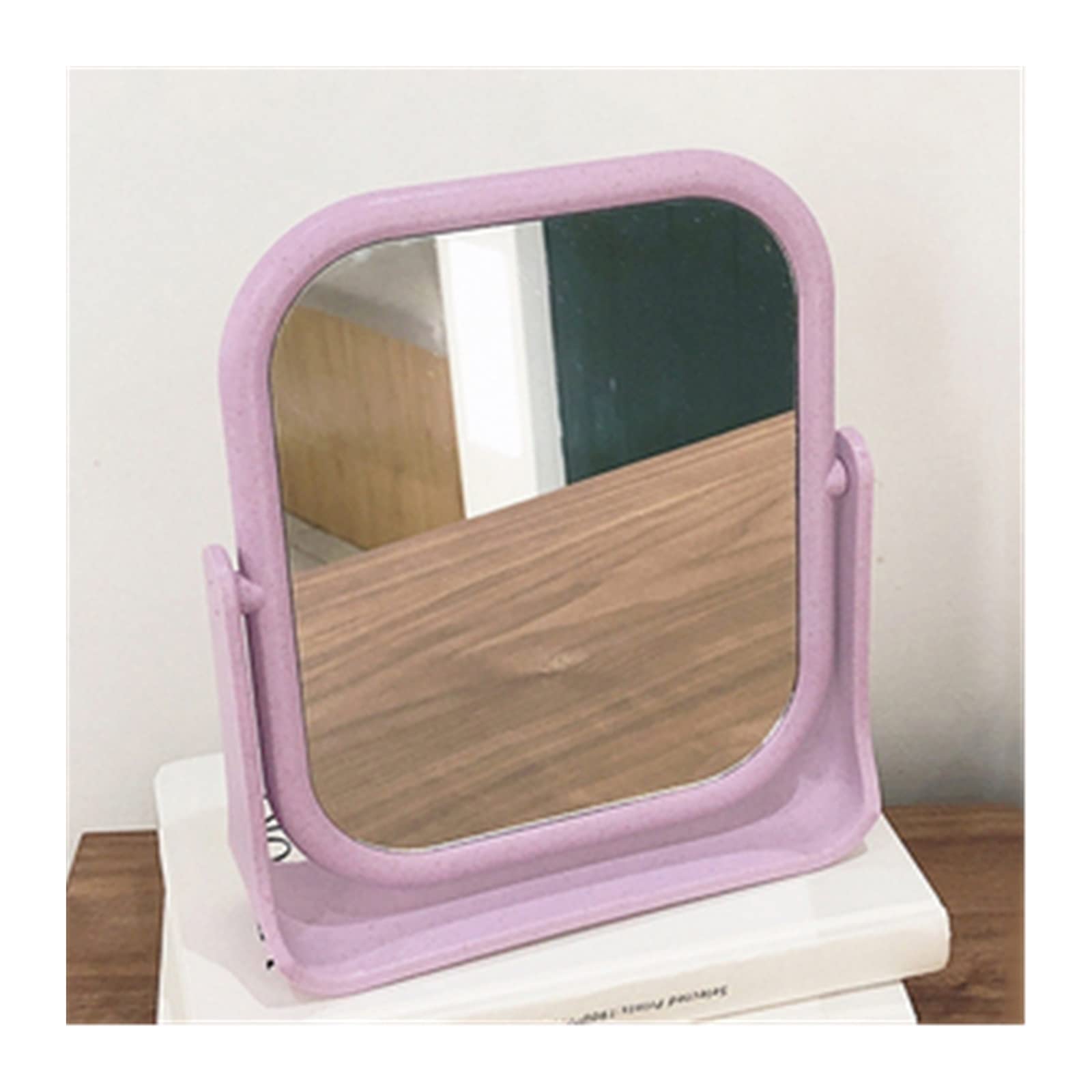 KFGISD, Portable Vanity Mirror Small Square Household Double-sided Mirror Tabletop Cosmetic Mirror,Tabletop Mirror(Purple)