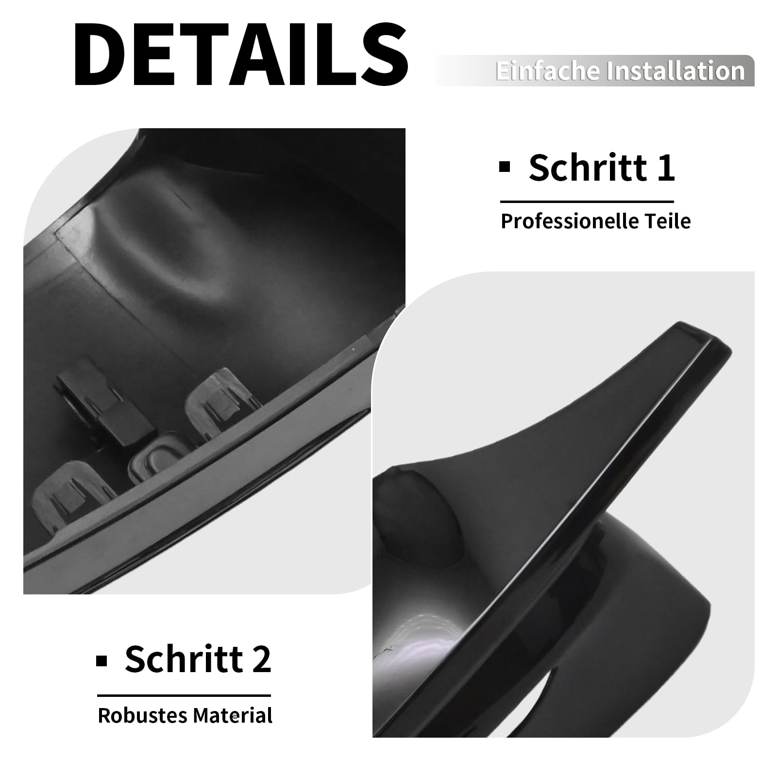 Auto-Spiegelkappen, Ersatz für BMW 3 4 5 7 8 Serie G20 G21 G30 G38 G22 G23 G11 G12 G15 G16, glänzende schwarze Rückspiegelkappen, 51167422719 (1 Paar)