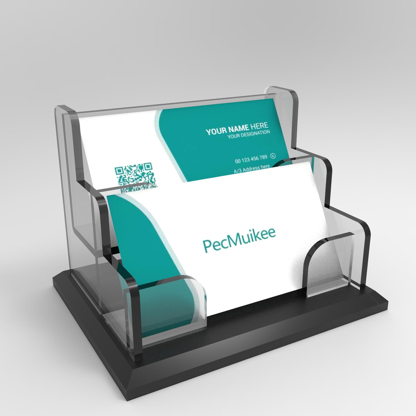 PecMuikee Business Card Holder for Desk Acrylic Business Card Display Stand Multiple Business Card Holders for Office Exhibition