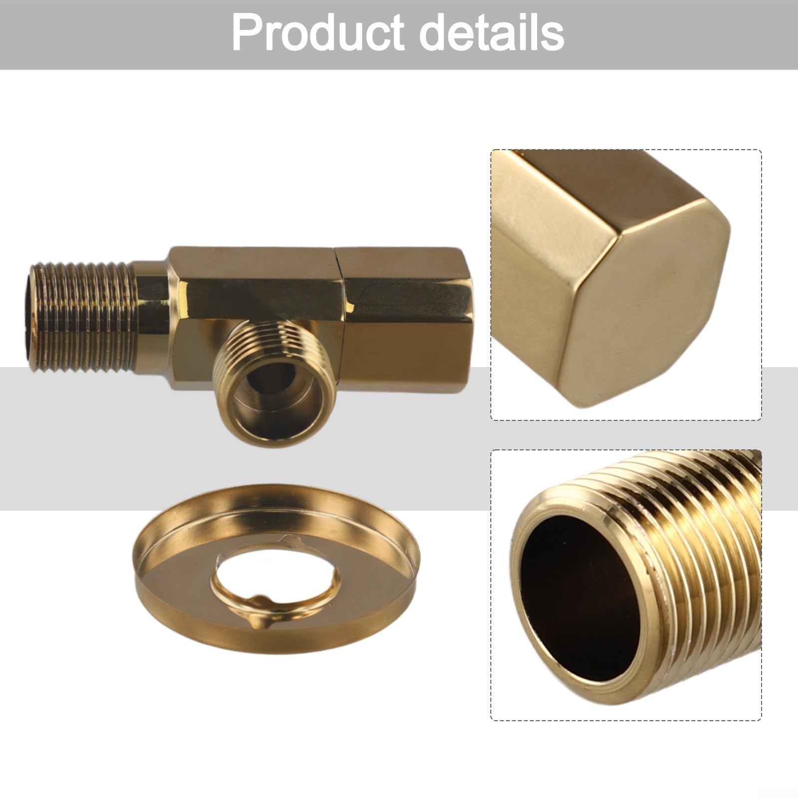 Besttoolifes Valvola di arresto angolare, in ottone, 1/2 "per ingresso NPT × uscita 3/8", maniglia a quarto di giro per bagno, cucina e WC controllo dell'acqua