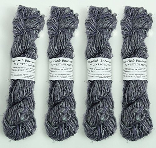 100G/ 1 Skein Recycled Banana Silk Yarn Hand-Spun Soft Yarns - Grey #TOP1