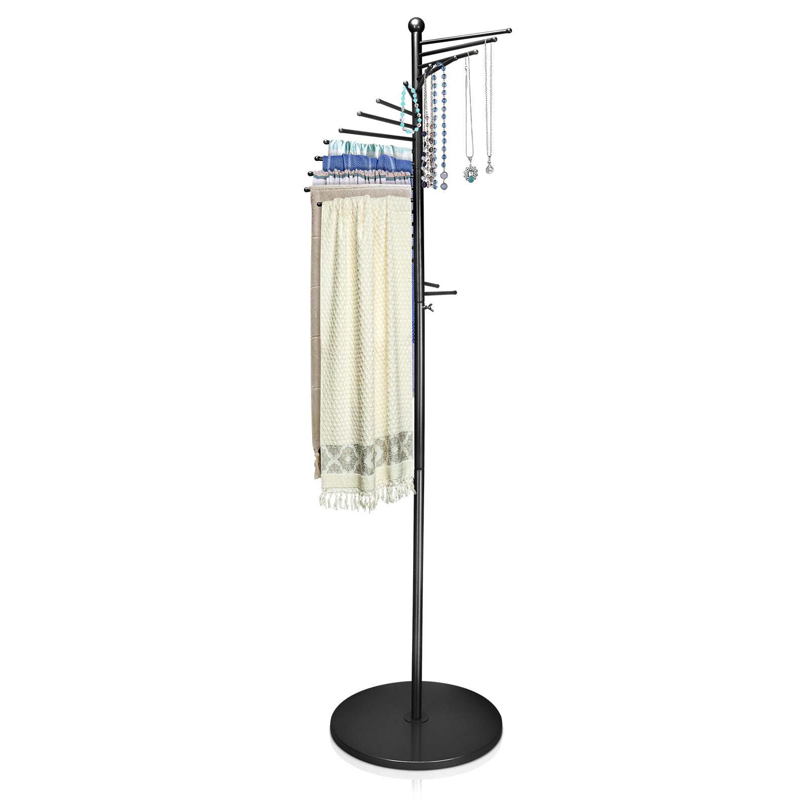 Metalen sjaal houder organizer - vrijstaand kledingrek voor kledingwinkel, spiraal ontwerp riem sjaal hijab hanger - ruimtebesparende kleding display - commercieel en thuisgebruik