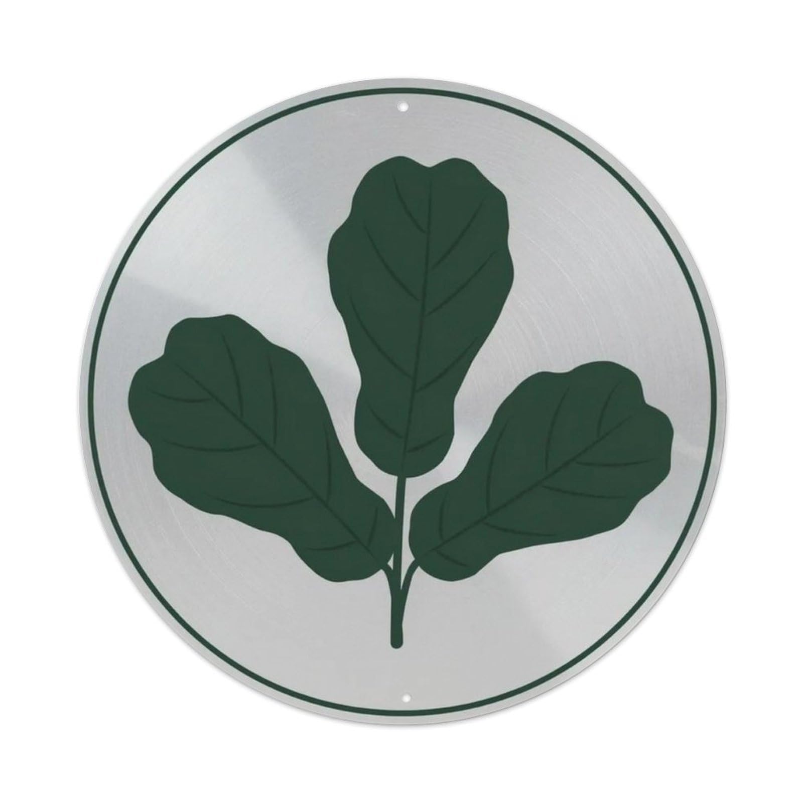 Modern Round Plant Sign Metal Tin Sign Plaque