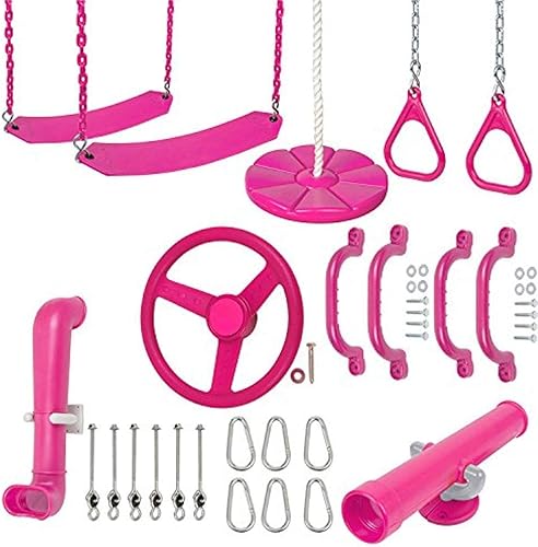 Swing Set Stuff Inc. Ultimate Kit (rosa) y adhesivo con logotipo SSS