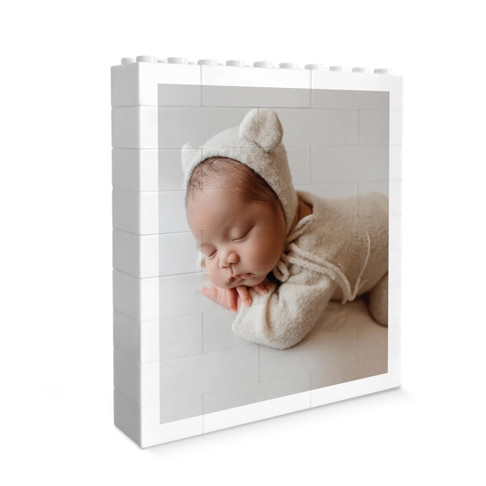 RED OCEAN Personalised Baby Photo Plaque New Baby Gifts For New Mummy Daddy Nanny Grandad Brick Photo Block Puzzle Gift For Him Her Frame Keepsake