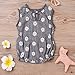 Baby Girls Grey Stripe Laced Floral Daisy Print Sleeveless Romper Jumpsuit (12-24M(Tag100), Grey)