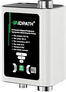 AIDPATH 33 PSI Smart Water Pressure Booster Pump - 475 GPH, 3-Speed, CCS Low-Flow Auto Start for Showers & Home Use