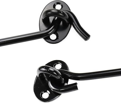 Miniatura 6 de Cerradura de puerta de granero de 4 pulgadas Pestillo de puerta corredera Cerradura de puerta corredera Pestillo de gancho de gancho negro de