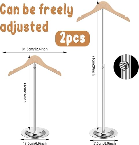 Miniatura 2 de Soaoo Pantalla de camiseta ajustable Soporte flexible de hombro portátil para colgar camisas, percha de metal negro para ropa, proveedor minorista,