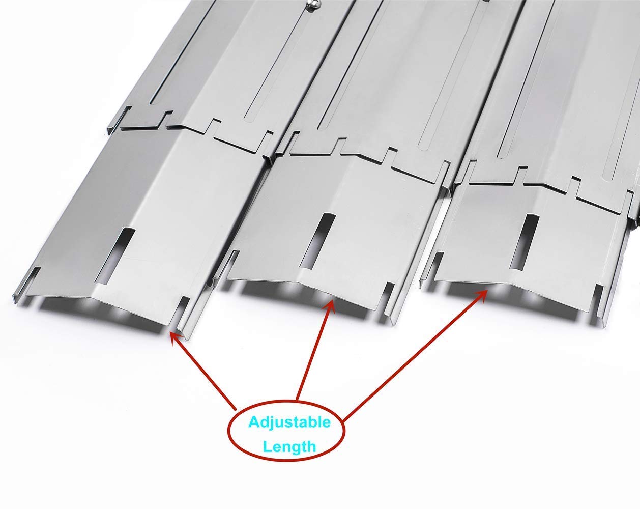 Lot de 3 plaques de Chauffage universelles de Rechange réglables et résistantes en Acier Inoxydable pour Barbecue à gaz, étend de 30,5 cm à 53,3 cm