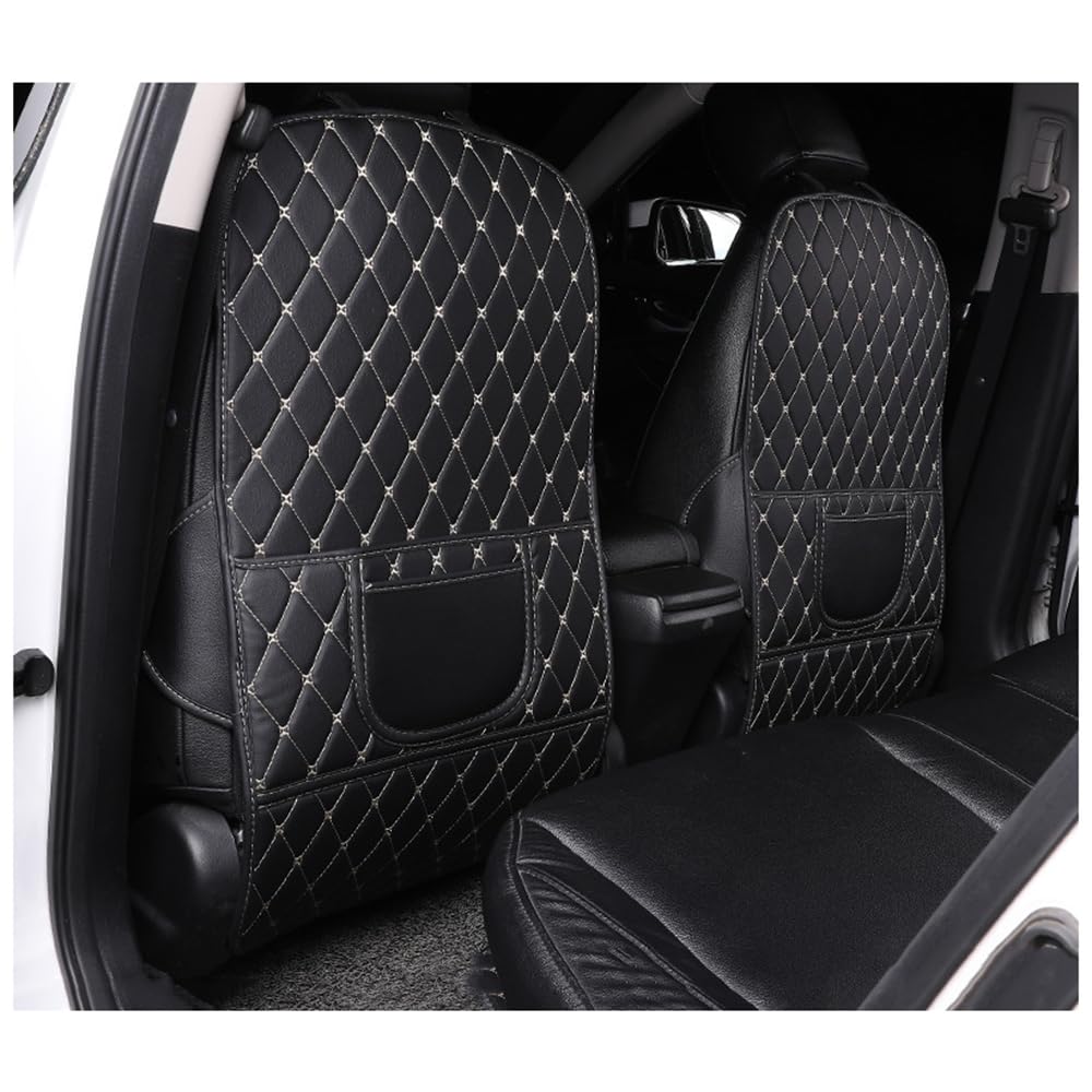 YAMCINWRT 2pcs Car Seat Back Anti Kick Mat for MG EZS HS MG Mulan MG ONE MG3 MG5 MG6 MG7, Leather Waterproof Back Seat Protector Anti-Dirty Auto Seat Back Protectors Mat,B