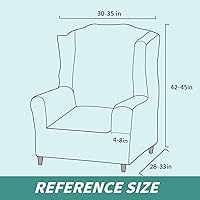 Vista 5 de YEMYHOM Funda elástica para silla de ala de 1 pieza con el último diseño de jacquard, protector antideslizante para muebles con varillas de espuma