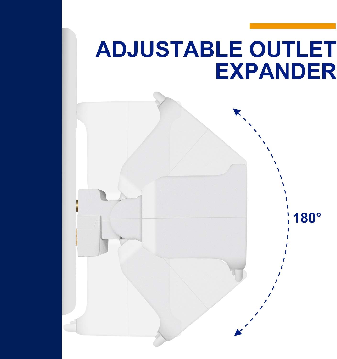 ABBOTECH 3 Grounded Outlet Wall Tap,Outlet Extender,180 Degree Swivel Outlet Plug,4 Pack,ETL listed