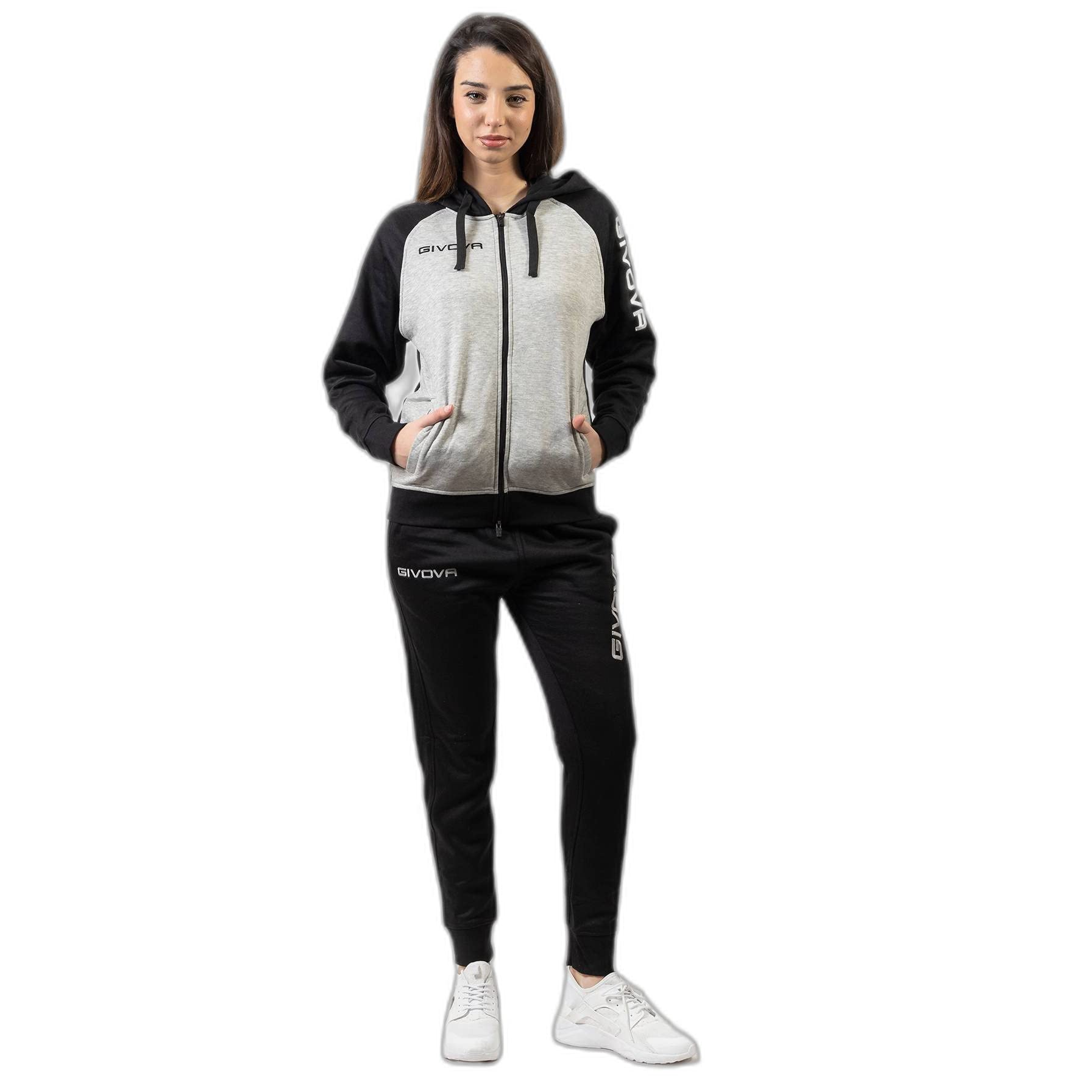 Givova Lf33 Jumpsuit, Light Melange Grey/Black, L
