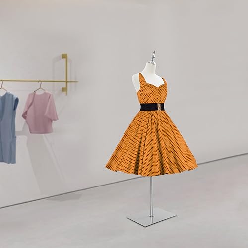 Miniatura 3 de Forma de vestido de torso de maniquí femenino, vestido de costura modelo M-annequin, exhibición de maniquí con soporte estable, altura ajustable de