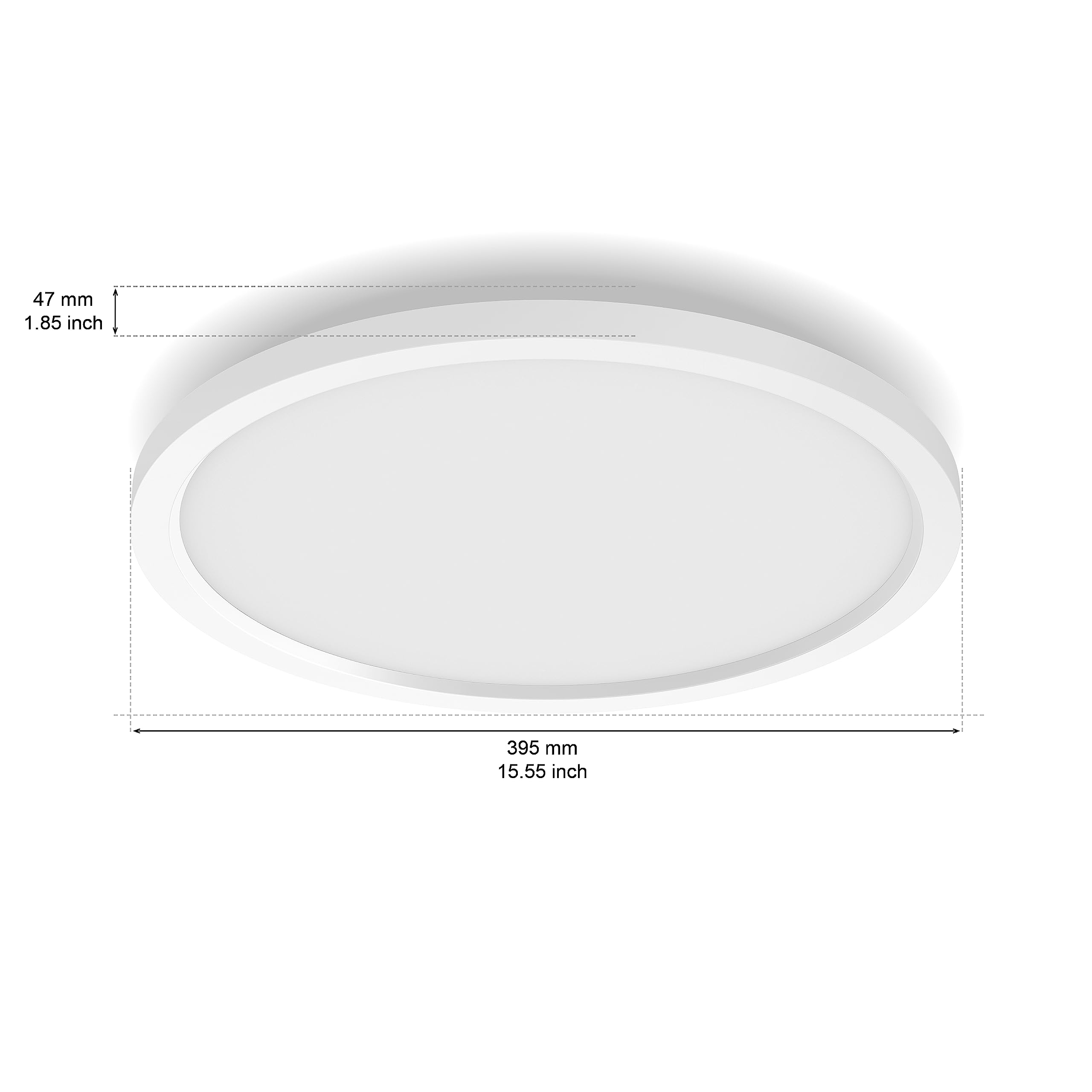 Philips Hue White Ambience Surimu Panelleuchte, weiß, rund, 40W, alle Weißschattierungen, steuerbar via App, kompatibel mit Amazon Alexa (Echo, Echo Dot)