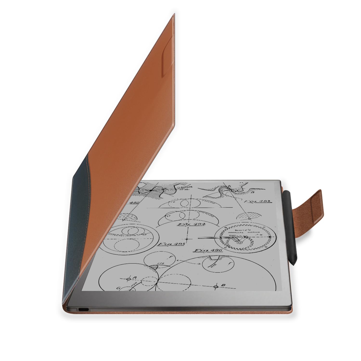Schutzhülle aus echtem Leder, kompatibel mit Remarkable Paper Pro 30,6 cm (11,8 Zoll), digitales Papier, magnetisch, mit automatischer Sleep/Wake-Funktion, ultradünn, Braun/Schwarz