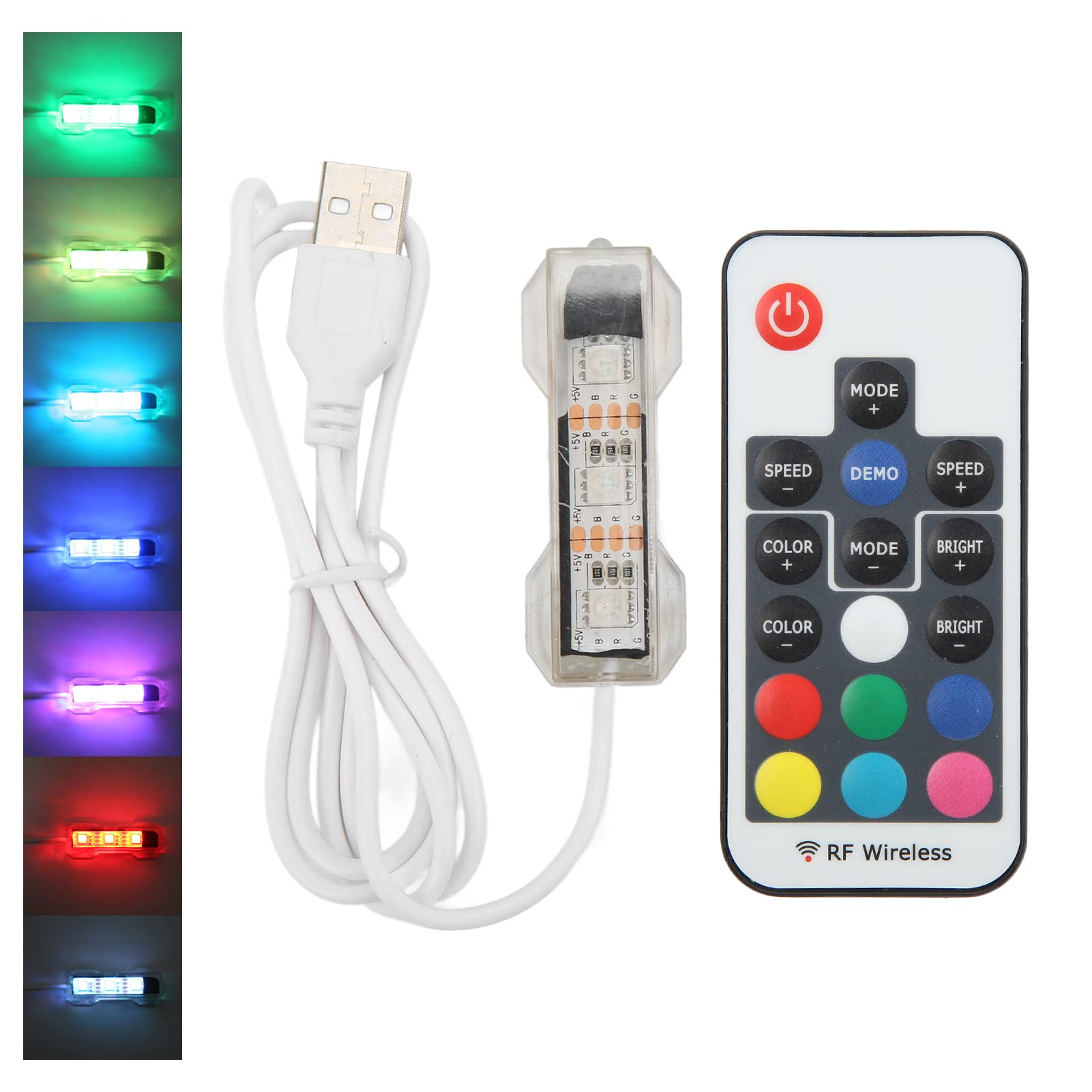 01 02 015 Carga USB Iluminación subacuática LED Lámpara de Acuario Tipo Dividido Control Remoto Luz Suave para acuarios pequeños para acuarios de tamaño Mediano