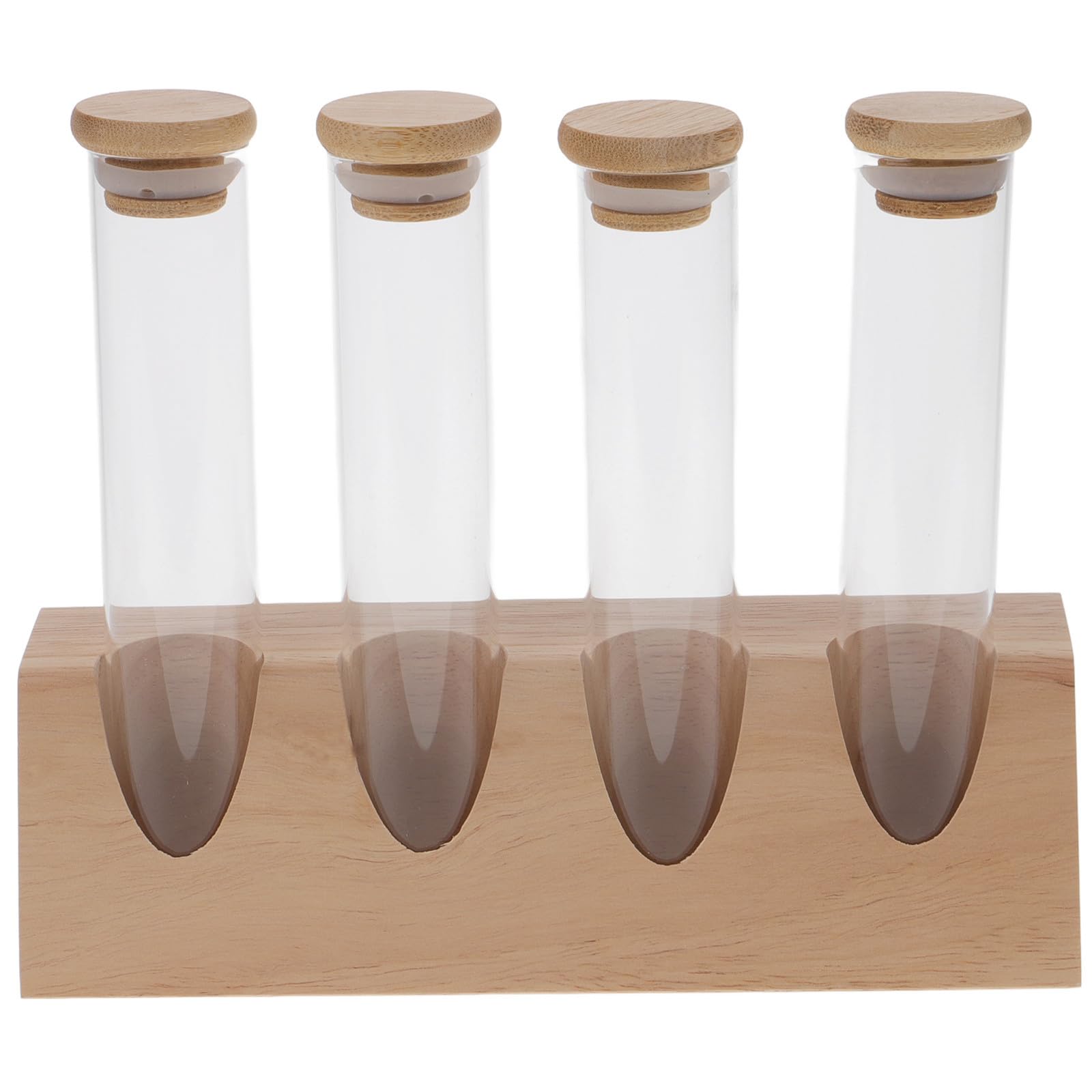 IMIKEYA Juego de Frascos de Vidrio para Café con Tapa Hermética de Madera, Capacidad 70ml, Fácil de Montar, Almacenamiento Versátil para Apartamentos y Cocinas Pequeñas