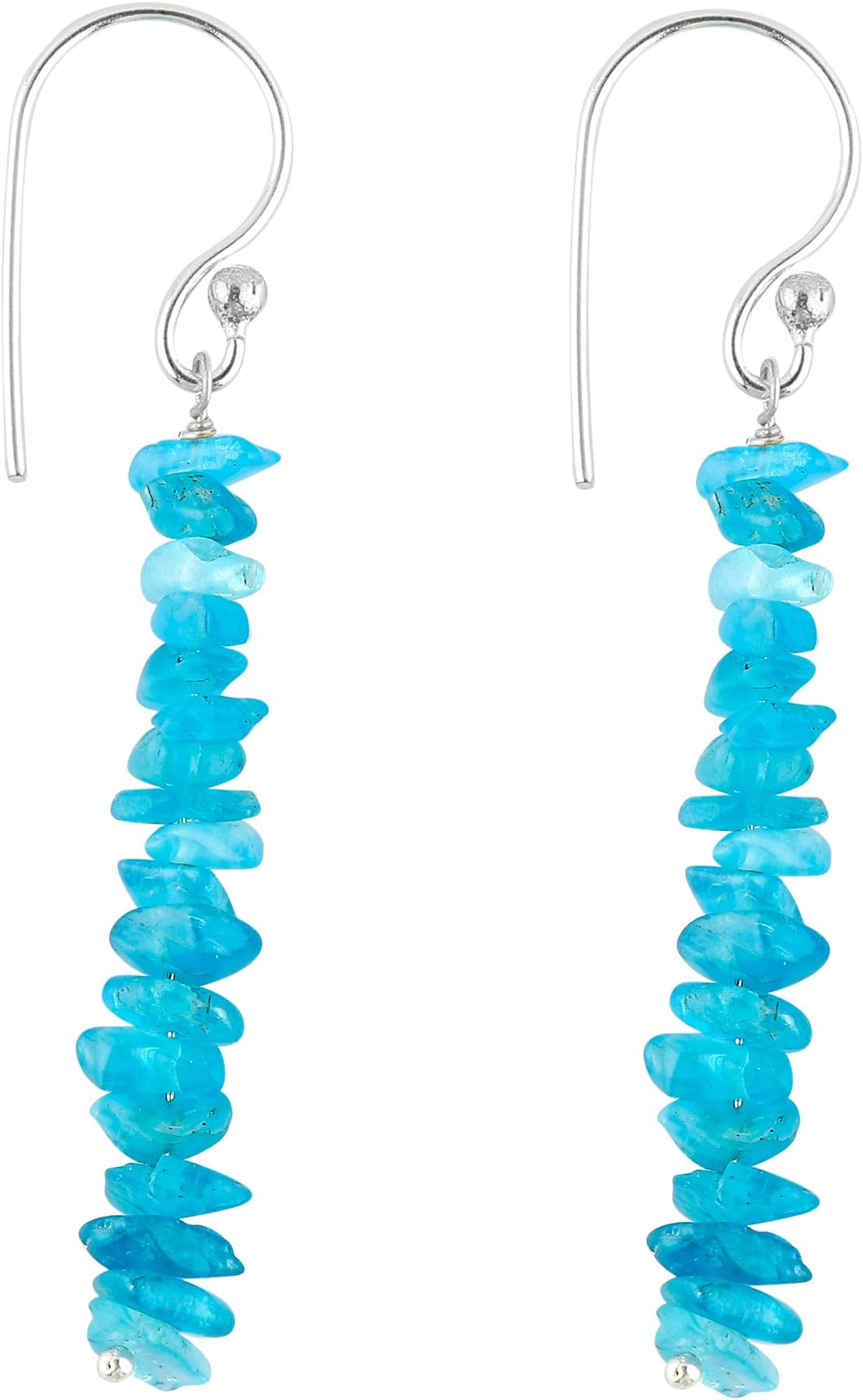 Gemstone Chips Dangling Long Earrings, Stone 2-3 MM, Silver Plated, Handmade Jewelry, Chakra Healing Crystals, Polished Nuggets Stones, Women Earrings, Gemstone Jewellry