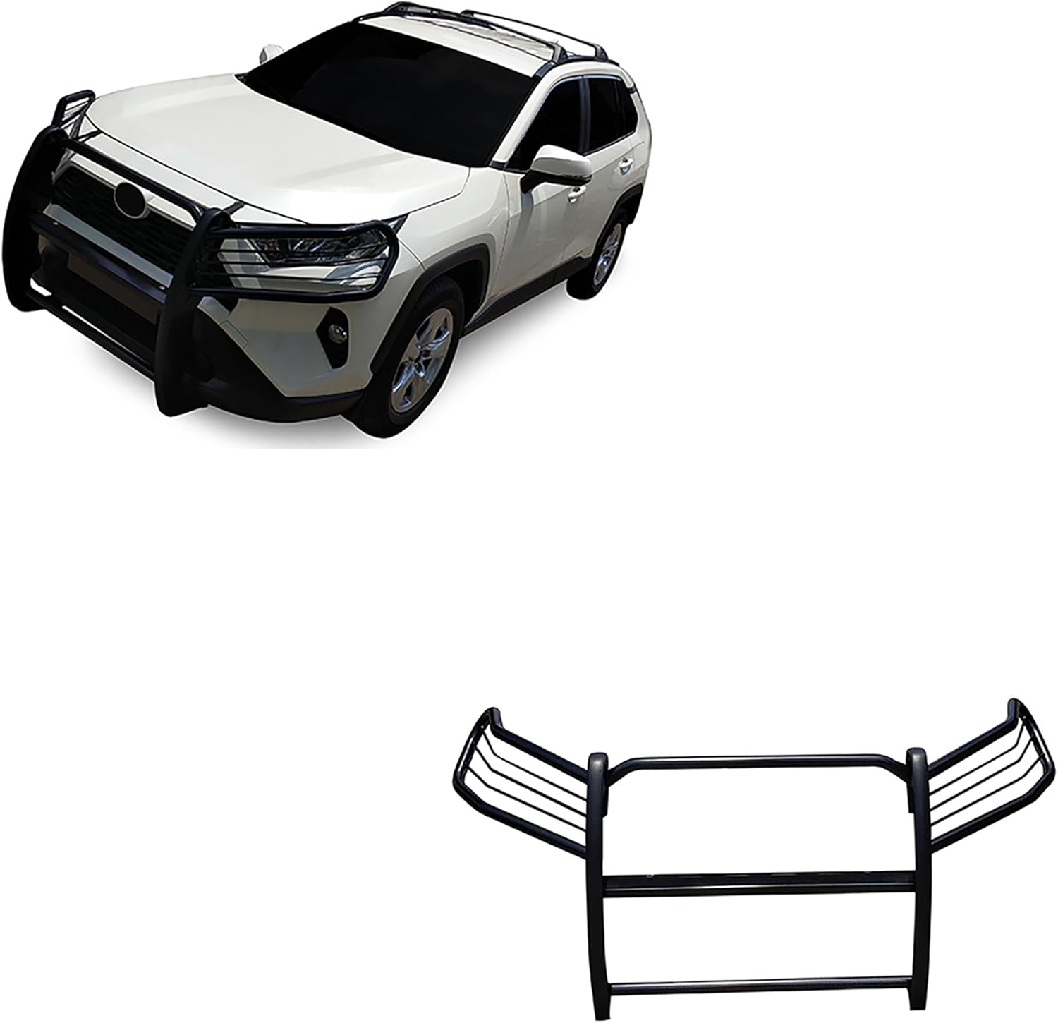 BLACK HORSE 17A093904MA Black Modular Grille Guard Compatible with RAV4 2019-2020