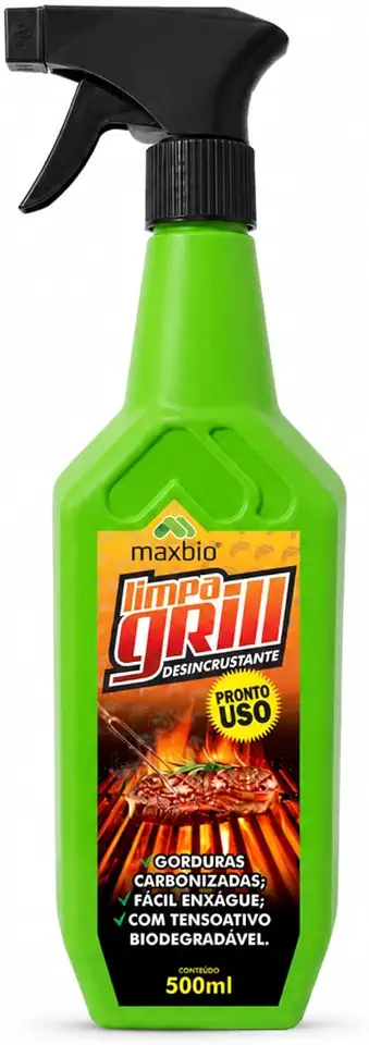 Desincrustante Maxbio Limpa Grill Desengordurante Para Churrasqueiras Grelhas Remove Gordura Pesada