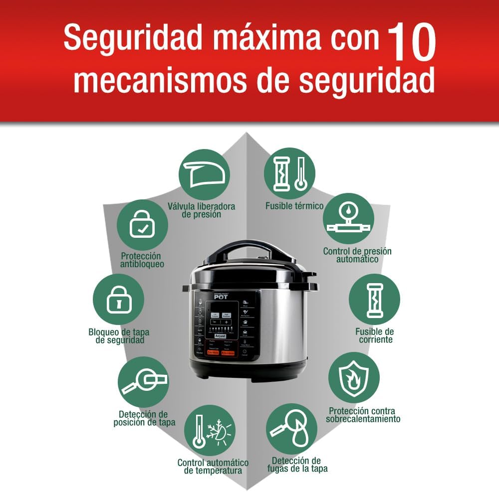 5 Litre 17 Function Electric Multifunction Cooker, Pressure Cooker, Rice Cooker, Steamer, Heater, Slow Cooker and More, 1000 W, Recipe Cooker, Stainless Steel, Model KMP-1000 IN