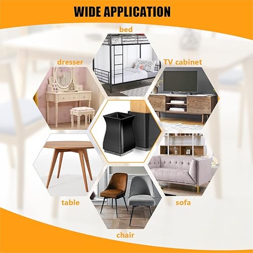 Miniatura 7 de 16 protectores cuadrados para patas de silla, protectores de pie de silla para suelos de madera, protectores de patas de silla para suelos de madera