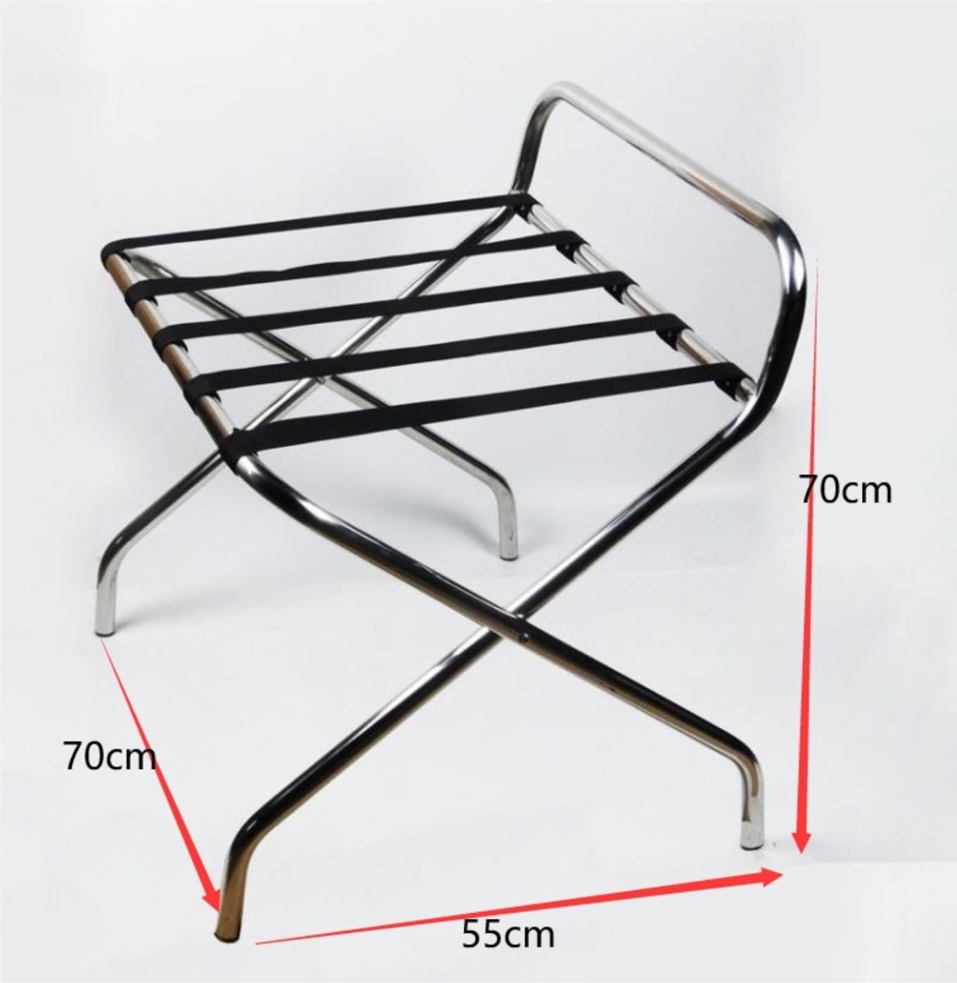 Porta Maletas Hogar Portaequipajes Plegable, Soporte para Maleta, Estante De Almacenamiento Piso Acero Inoxidable Portaequipajes Invitados