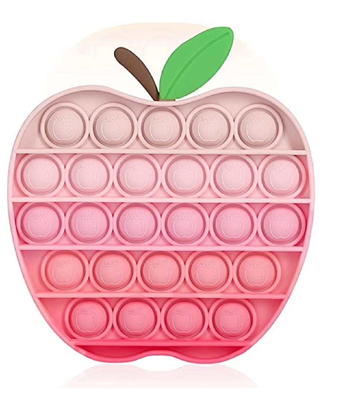 Pop It Fidget Toys,Push Pop Bubble Fidget Sensory Toy,Autism Special Needs Silicone Stress Relief Toy,Great Fidget Toy Sensory Toys Novelty Gifts for Kids Adults (Apple-Rainbow)