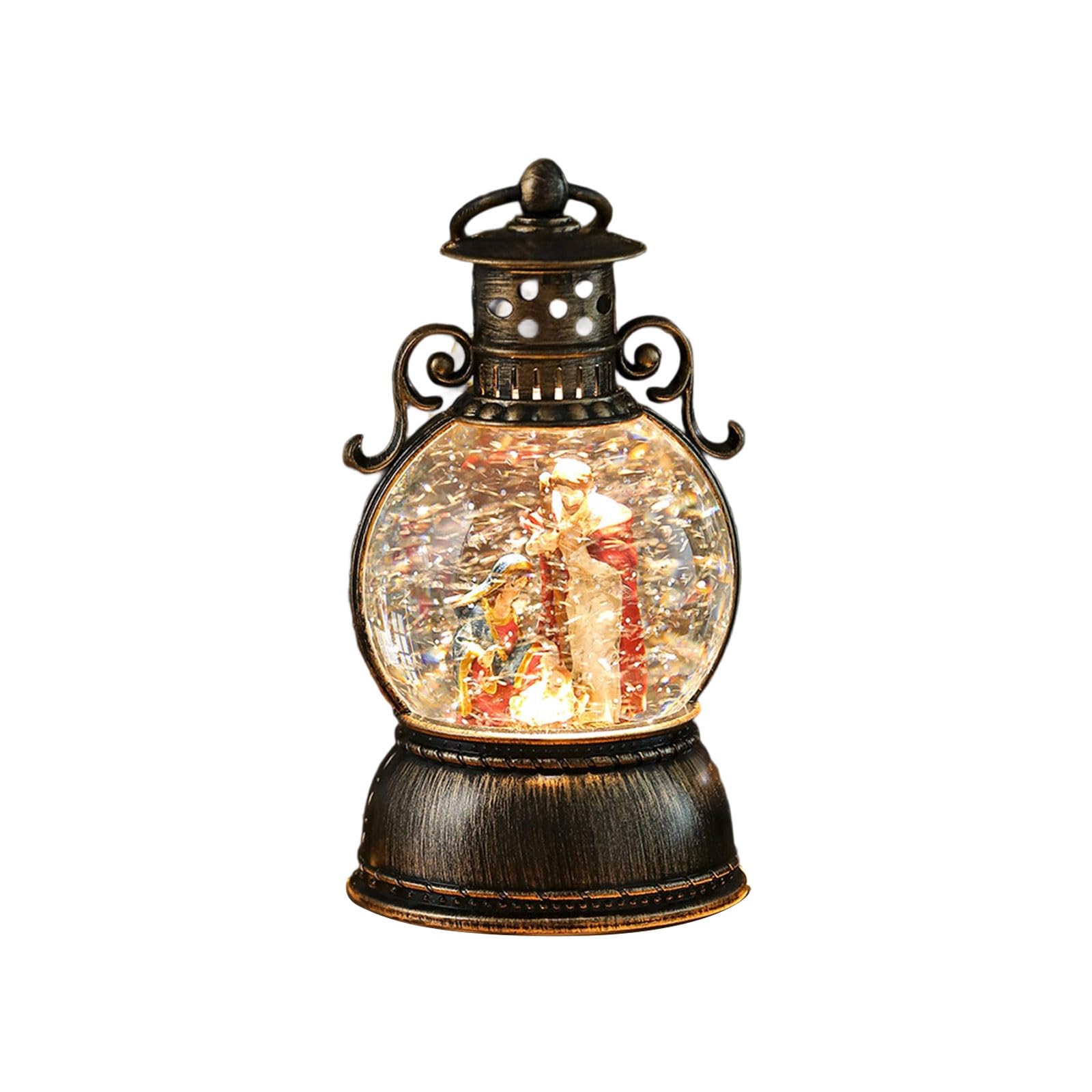 Carotoe D Ynamic Snow Glowing Santa Figurine Musical Holiday Ecoration With Rotating Base Indoor Christmas Isplay Santa Snow Globes With Music