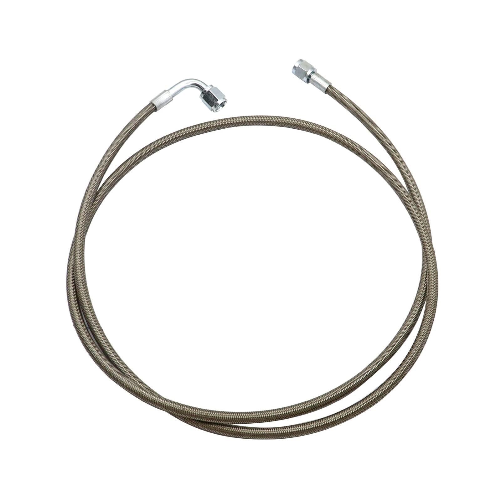 GXARTS 60" Billet Steel Braided Turbo Oil Feed Line Length 4AN 90 Degree Straight Hose Straight PTFE line straight Hose End Pressure Stainless Remote Turbocharger 551871