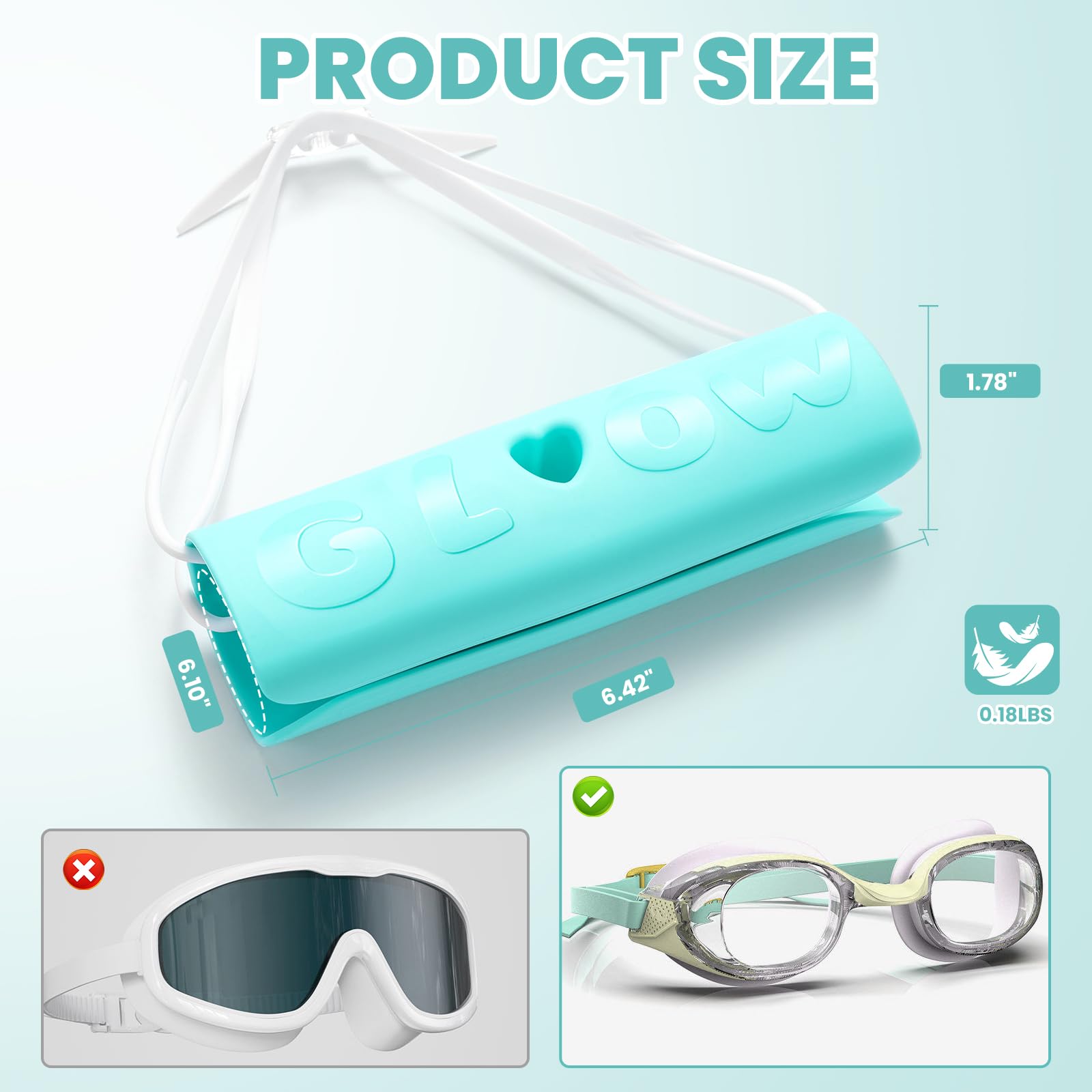 Bright Colors Swim Goggles Case, Goggles Holder for Swimming Goggles