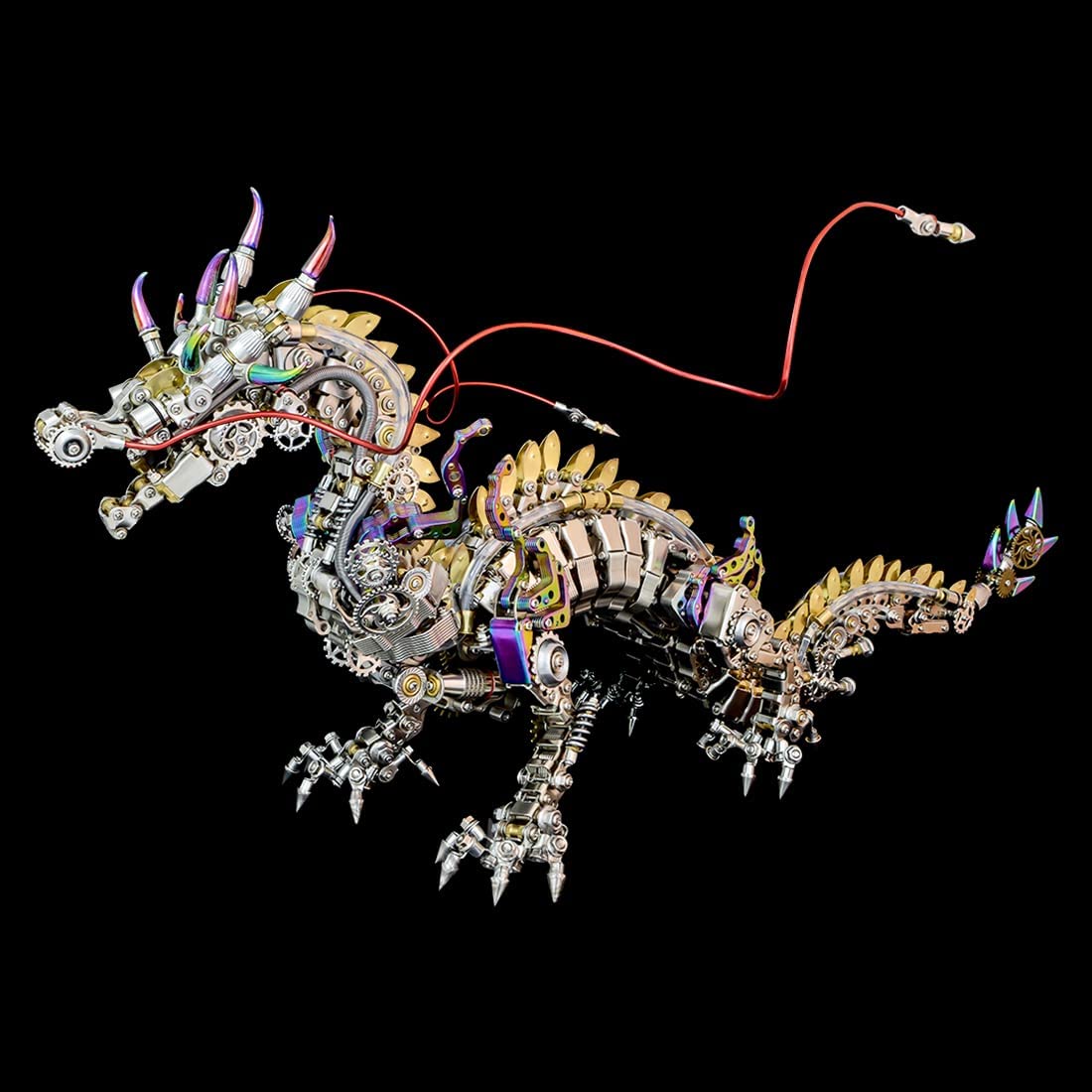 Metalkitor Puzzle 3D in metallo, grande drago cinese, puzzle meccanico in metallo, ornamento da scrivania fai da te, da assemblare, rompicapo, perfetto per adulti