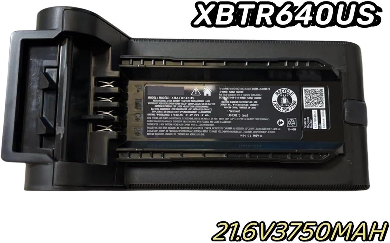 Replace Lithium-ion Battery XBATR640US 3750mAh, Compatible for Shark Handheld Vacuum Cleaner Spare Parts