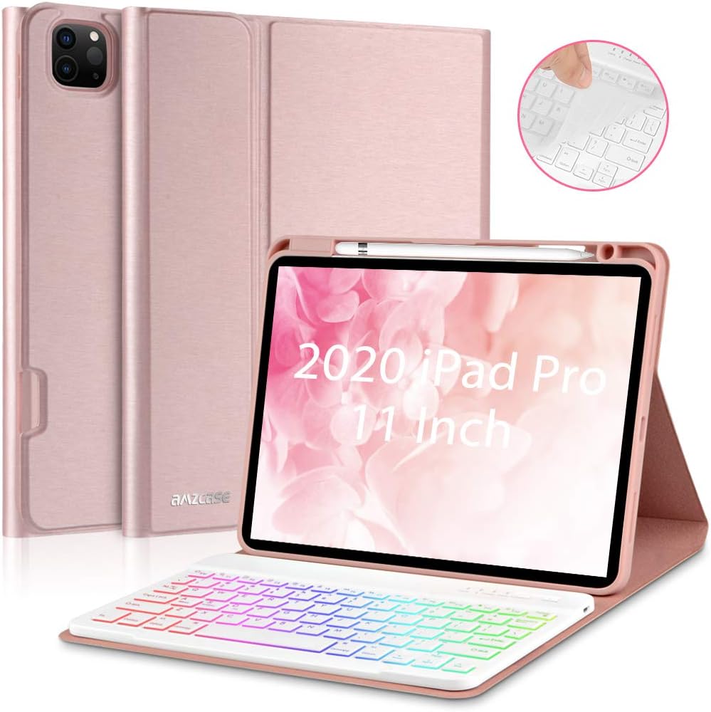 aMZCaSE New iPad Pro 11 Keyboard Case 2020&2018(2nd /1nd Gen) with Pencil Holder7