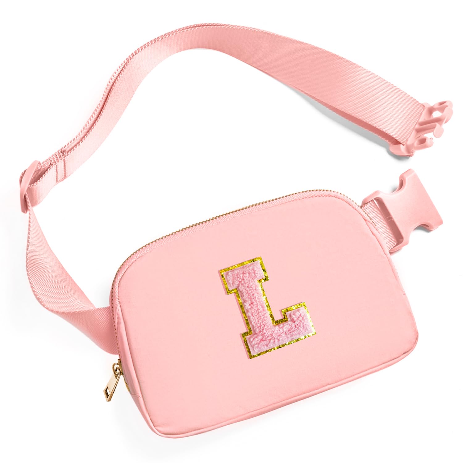 Gitus Belt Bag Fanny Pack Crossbody Bags with Initial Letter Patch Cute Stuff Birthday Gifts for Teenager Girls Trendy Preppy Stuff for Teen Girls