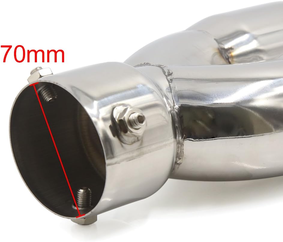 uxcell 75mm Inlet Dual Twin Tip Racing Car Exhaust Pipe Y Shaped Muffler Tailpipe Universal