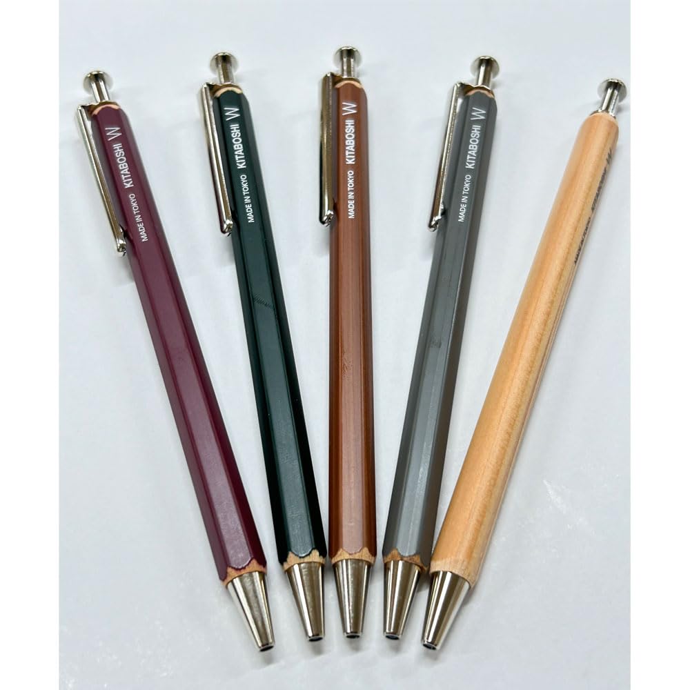 Amazon | 北星鉛筆 油性ボールペン 鉛筆屋のボールペン W 1.0mm 木目