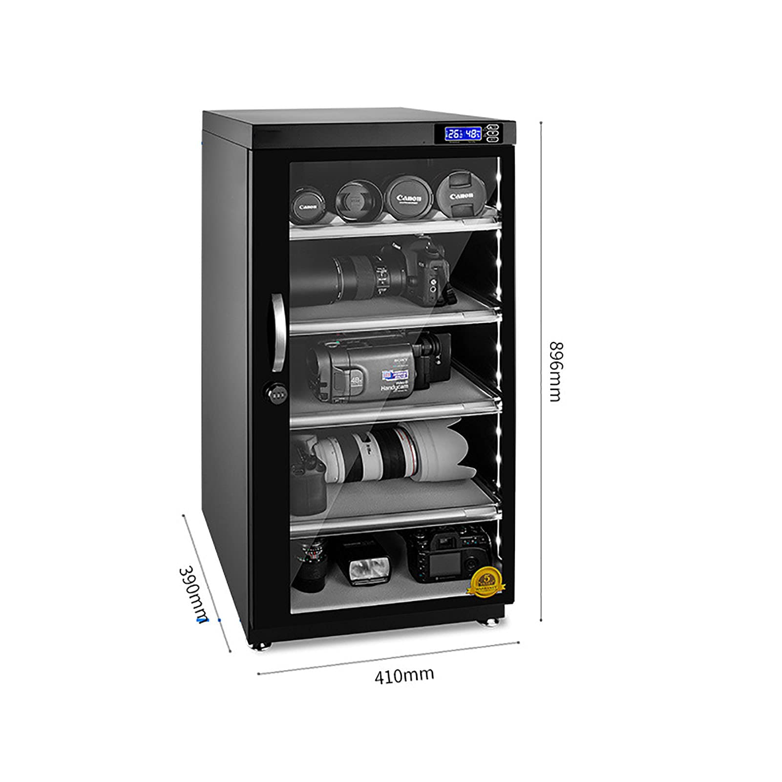 Cámara Lente Seco Gabinete, 3 Capas Electrónico a Prueba de Humedad Caja con Led Digital Display/125L Led Code Lock