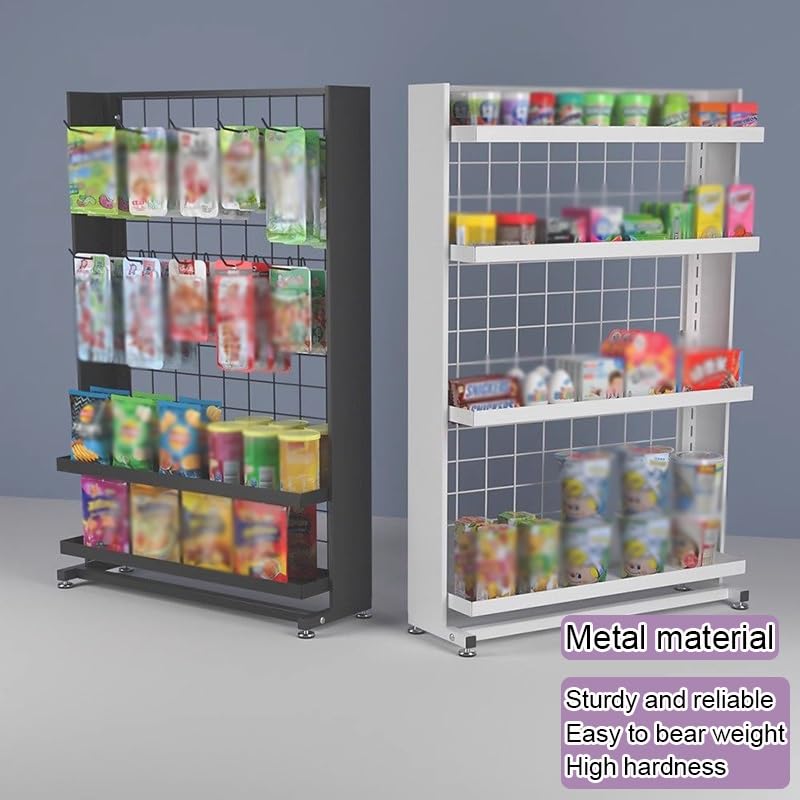 Metallständer für Kartoffelchips und Kiosk, für Märkte und Lebensmittelgeschäfte, Schwarz