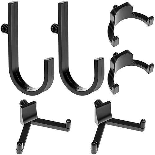 QWORK ABS Storage Shed Tool Hooks Set - 6-Piece Heavy